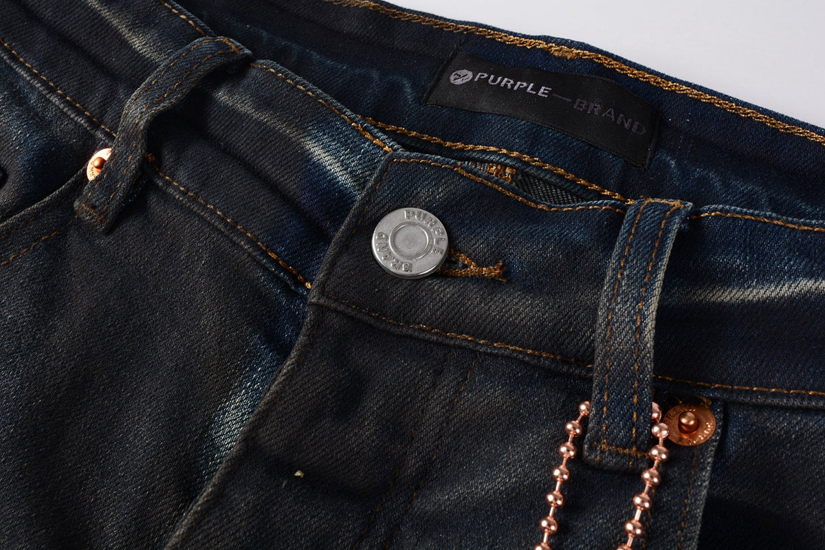 PURPLE  Men Streetwear Skinny Jeans Dark Gray Wash with White Paint Splatter and Brush Strokes 9036