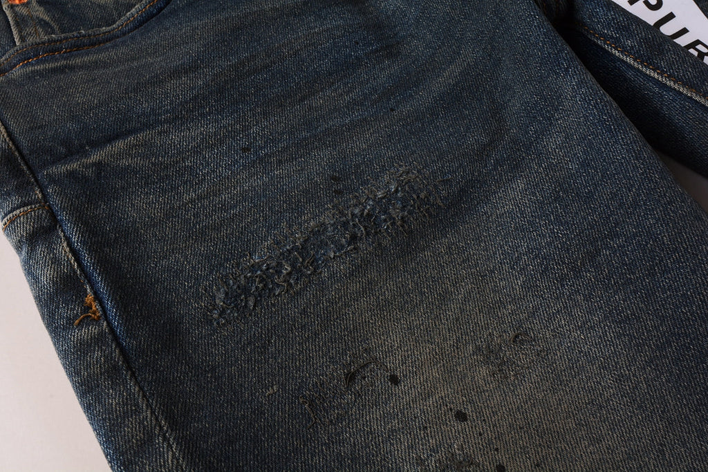 PURPLE  Mens Purple Ripped Jeans Skinny Slim Fit Denim Pants Designer Flared Jeans for Men 9009