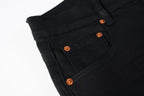 PURPLE  Men Streetwear Skinny Jeans Black Wash with Clean Minimalist Style 9023