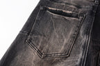 PURPLE  Jeans Mens Jeans Man Jeans Pants Designer Black Skinny Stickers Light Wash Ripped Motorcycle 9057