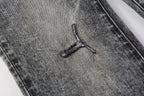 PURPLE  Men Distressed Grey Washed skinny Jeans Ripped Scratch style 9105
