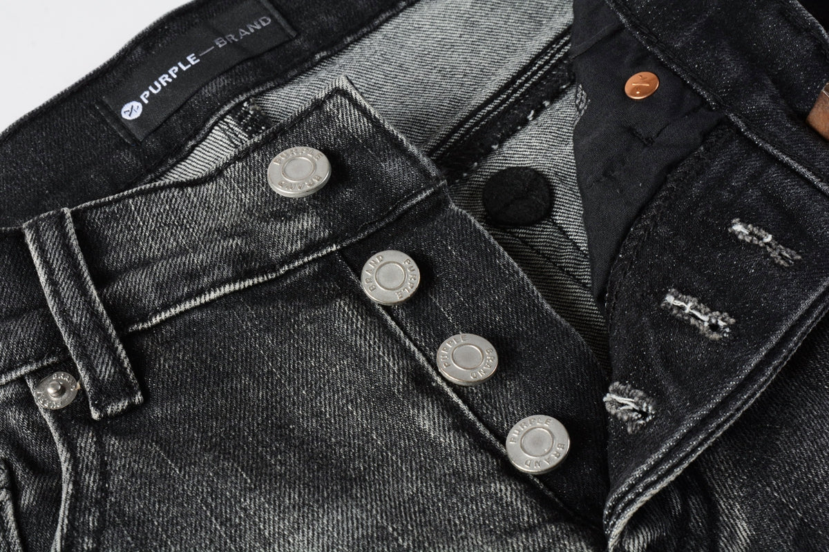 PURPLE  Men Classic Streetwear Jeans Distressed Grey Ripped skinny Fit 9103