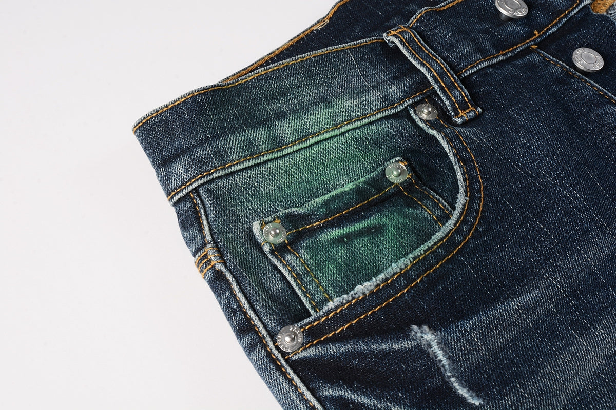 PURPLE  Blue Stretch Jeans 9070 with Medium Elasticity andFull Length Design