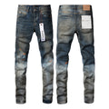 PURPLE  Mens Purple Ripped Jeans Skinny Slim Fit Denim Pants Designer Flared Jeans for Men 9009