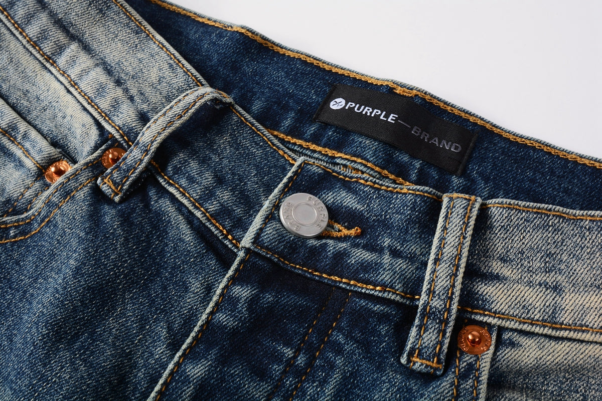 PURPLE  Men Classic Streetwear Jeans Light Washed Distressed skinny Fit 9097