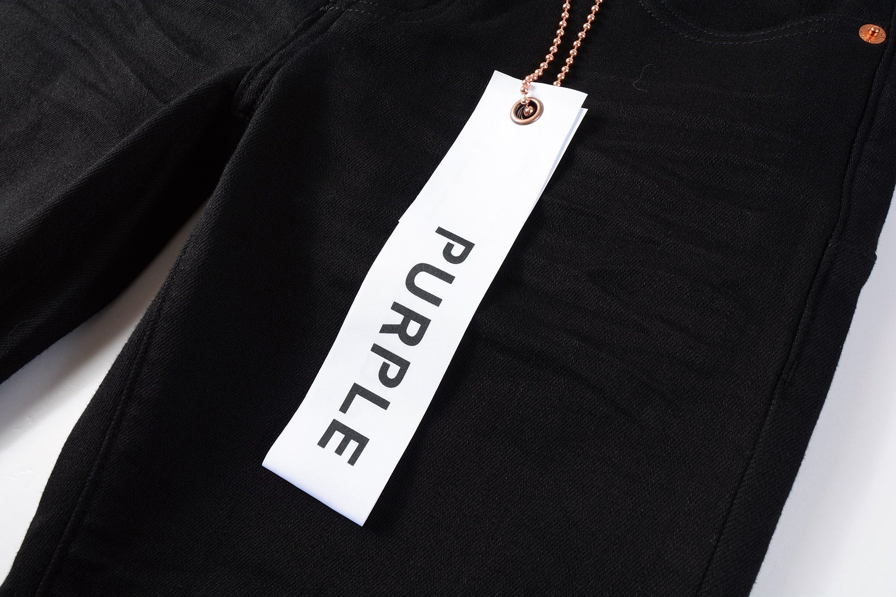 PURPLE  Men Streetwear Skinny Jeans Black Wash with Clean Minimalist Style 9023