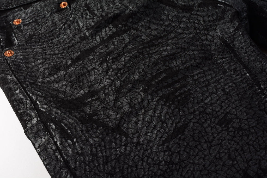 PURPLE  Jeans Coating Texture Personalized Fashion Trend High quality pants 9026