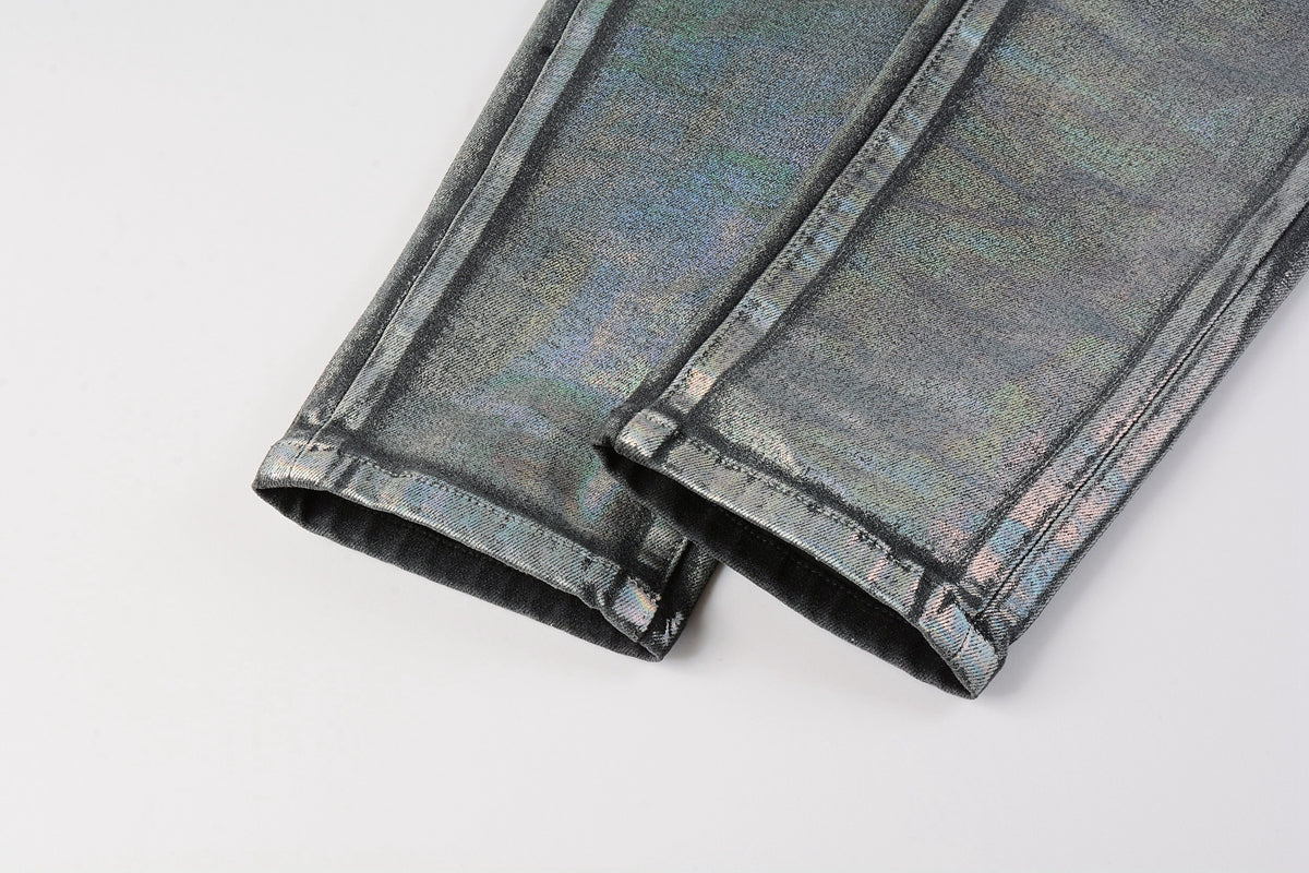 PURPLE  Luxury Jeans Designer Fashion Trousers Fashionable Pants Summer Breathable Cotton Blue Pants 9028