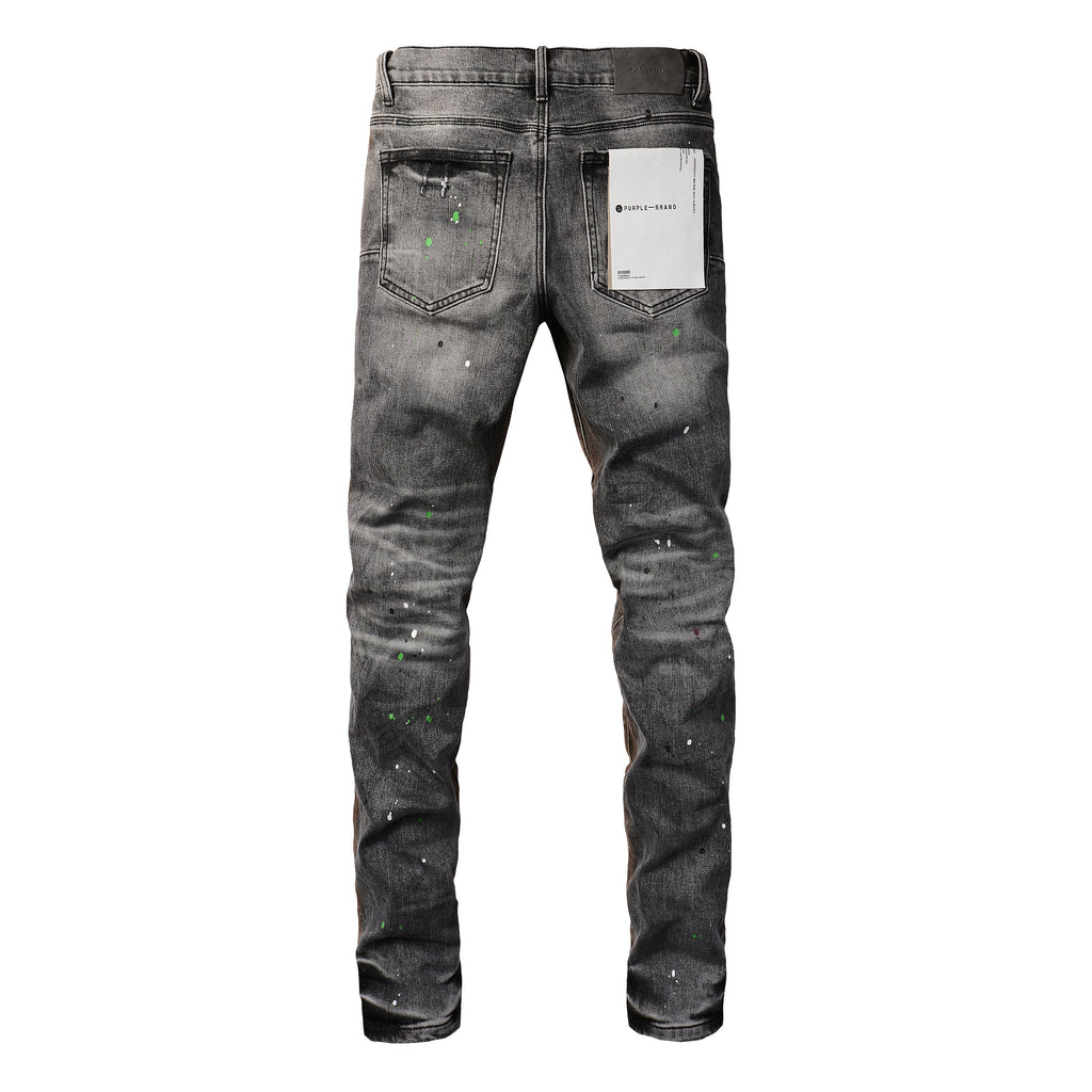 PURPLE  New High Quality Mens Jeans Designer Jeans Fashion Distressed Ripped Denim Cargo For Men High Street Fashion 9031
