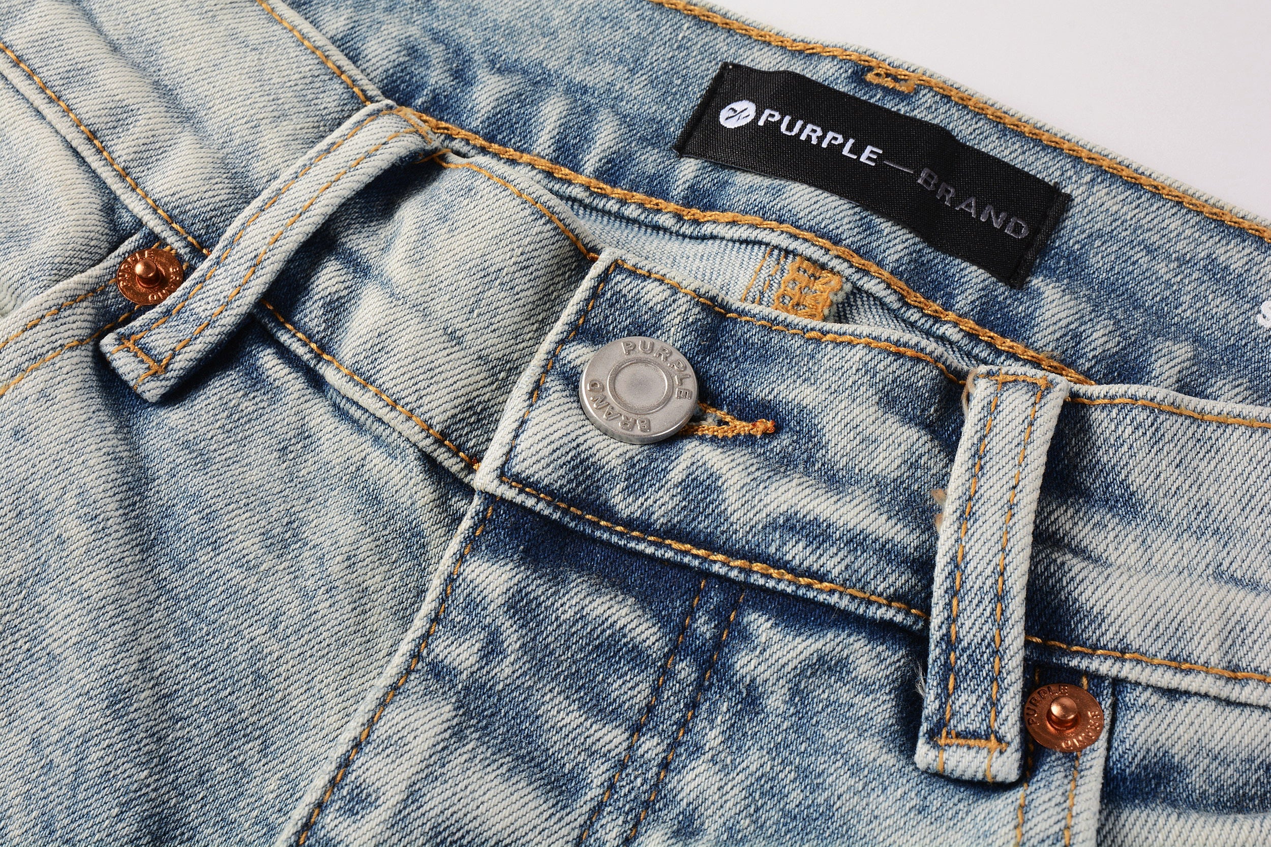 PURPLE  Men Streetwear Jeans Distressed Light Blue Abstract Ripped skinny 9093