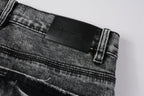 PURPLE  Men Distressed Grey Washed skinny Jeans Ripped Scratch style 9105