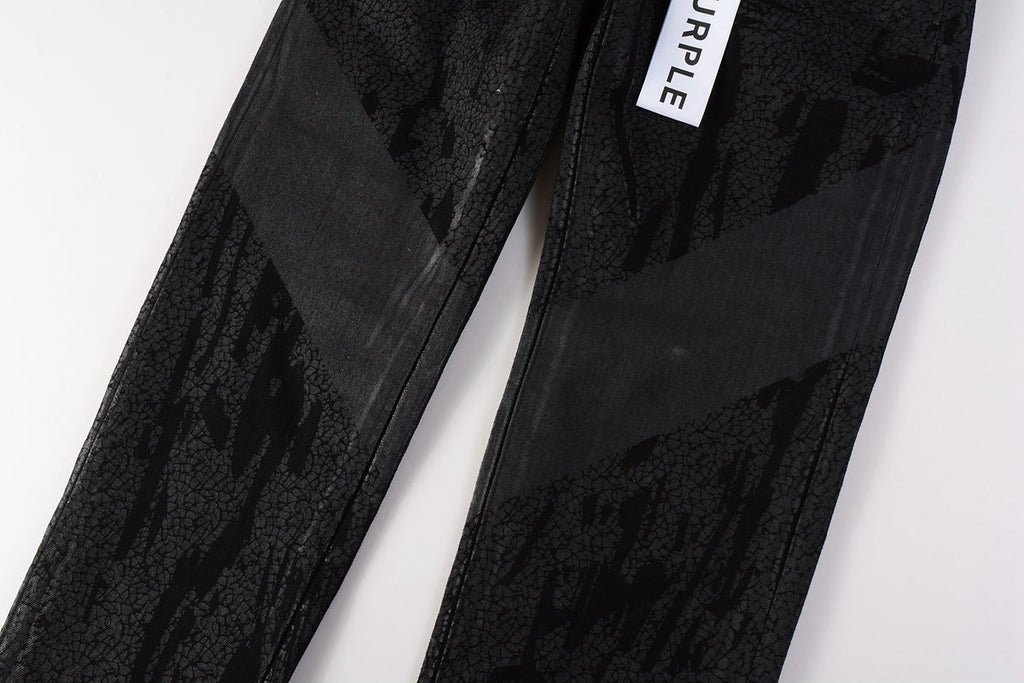 PURPLE  Jeans Coating Texture Personalized Fashion Trend High quality pants 9026