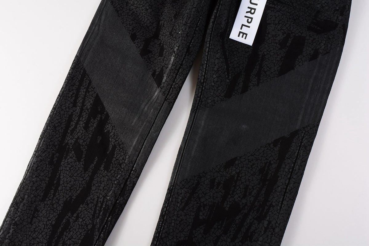 PURPLE  Jeans Coating Texture Personalized Fashion Trend High quality pants 9026