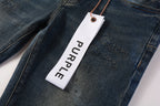 PURPLE  Mens Purple Ripped Jeans Skinny Slim Fit Denim Pants Designer Flared Jeans for Men 9009