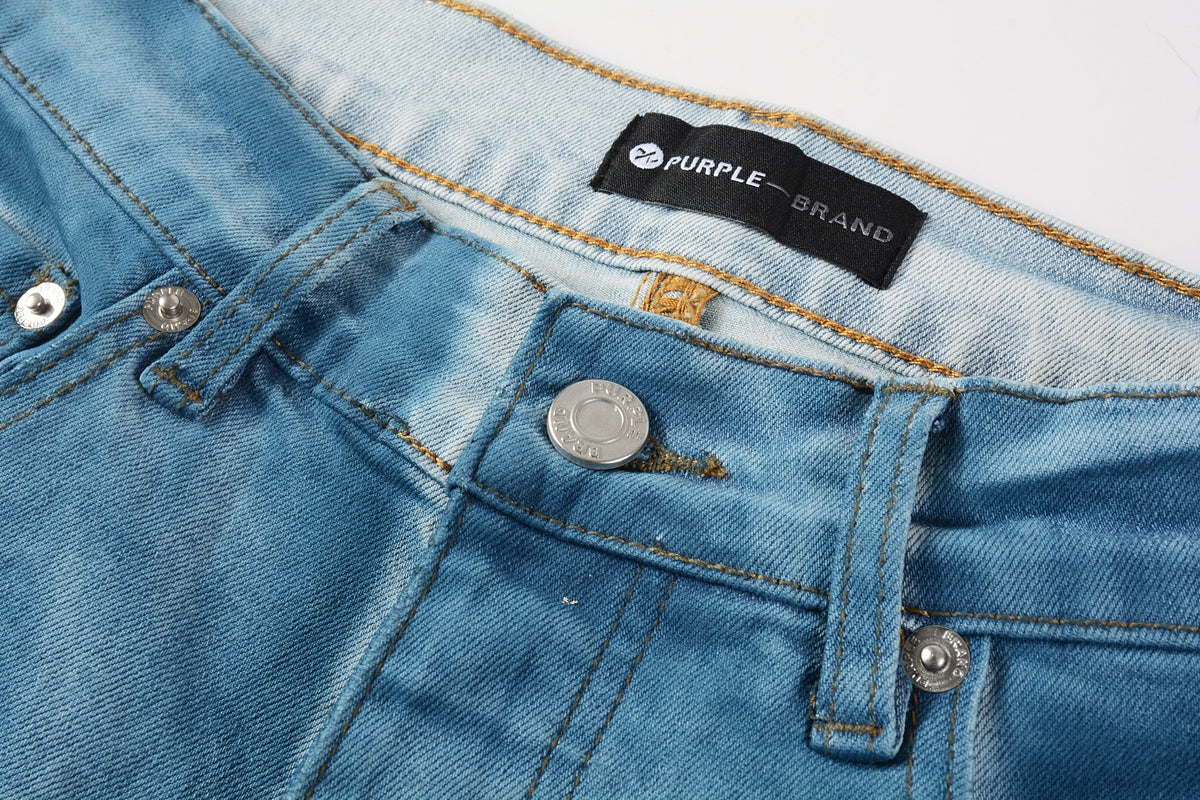 PURPLE  Men classic streetwear Jeans Washed BlueClean Look Skinny Fit 9106