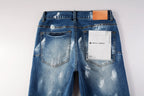 PURPLE Jeans Mens Jeans Man Jeans Pants Designer Black Skinny Stickers Light Wash Ripped Motorcycle 9062