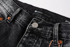 PURPLE  Men Streetwear Skinny Jeans Dark Gray Wash with Minimalist Style 9019