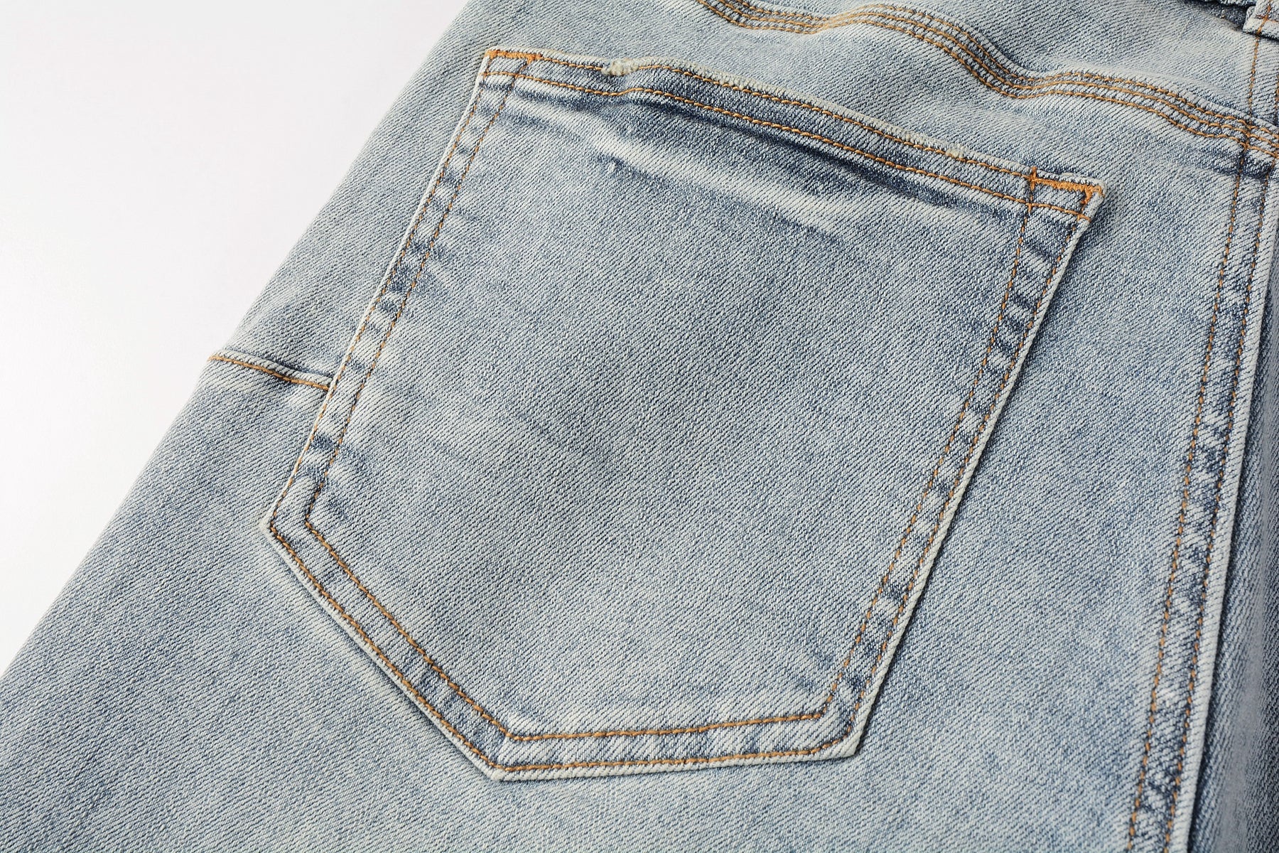 PURPLE   Men Streetwear Skinny Jeans Light Blue Wash with Holographic Iridescent Finish 9005