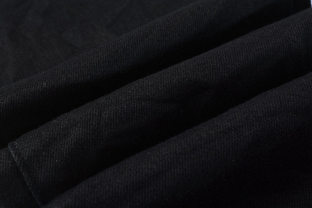 PURPLE  Men Streetwear Skinny Jeans Black Wash with Clean Minimalist Style 9023