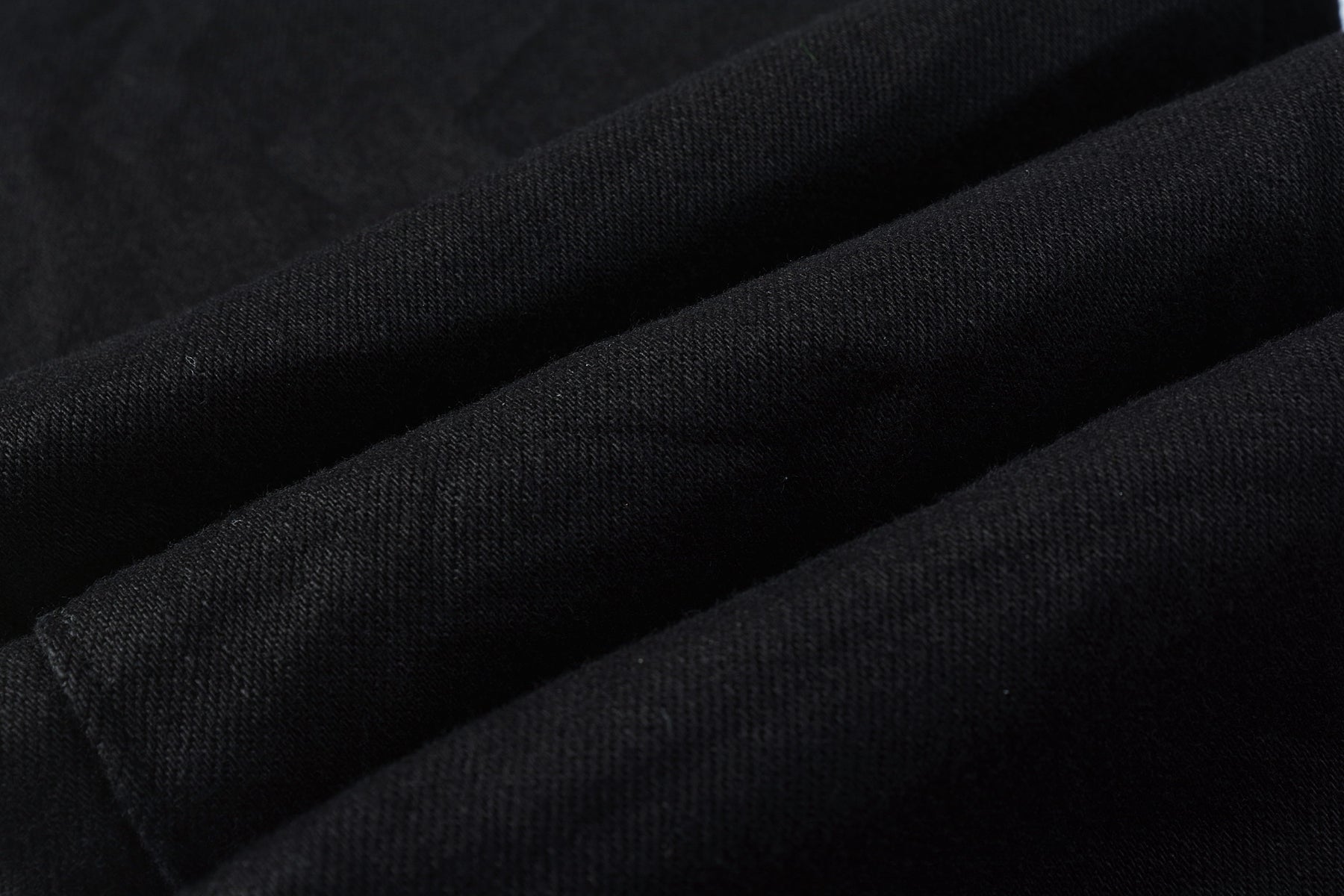 PURPLE  Men Streetwear Skinny Jeans Black Wash with Clean Minimalist Style 9023