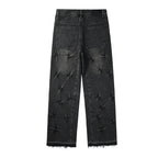 PURPLE  Men Streetwear Wide-Leg Jeans Black Gray Wash with 3D Pinched Pleats