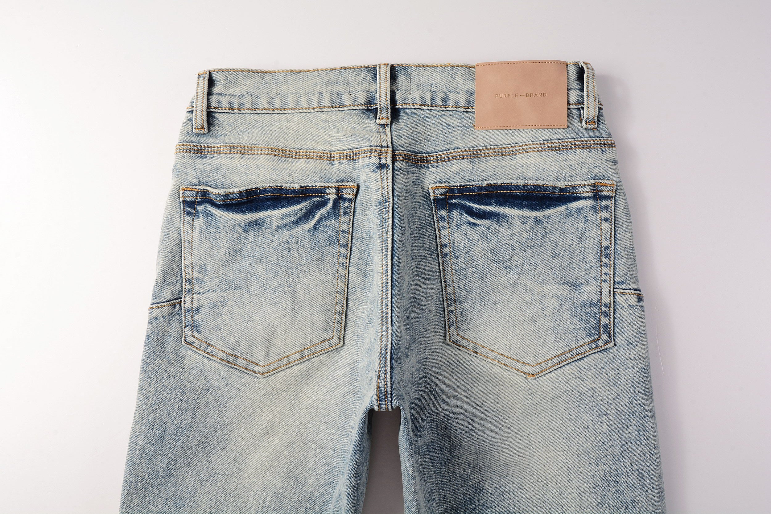 PURPLE  Men Streetwear Jeans Distressed Light Blue Abstract Ripped skinny 9093