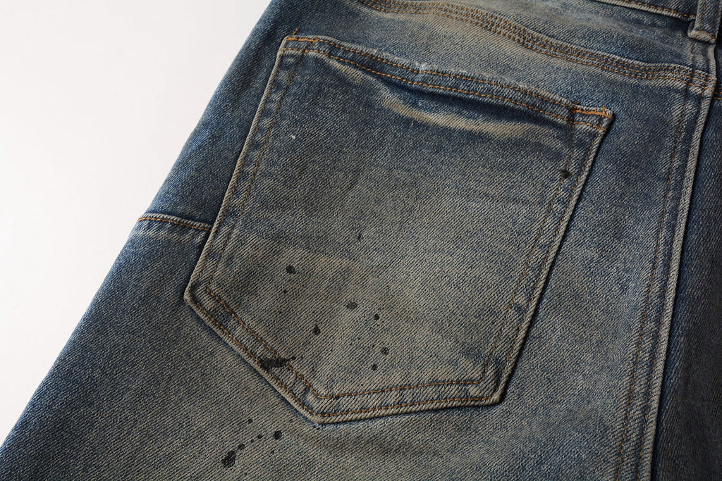 PURPLE  Mens Purple Ripped Jeans Skinny Slim Fit Denim Pants Designer Flared Jeans for Men 9009