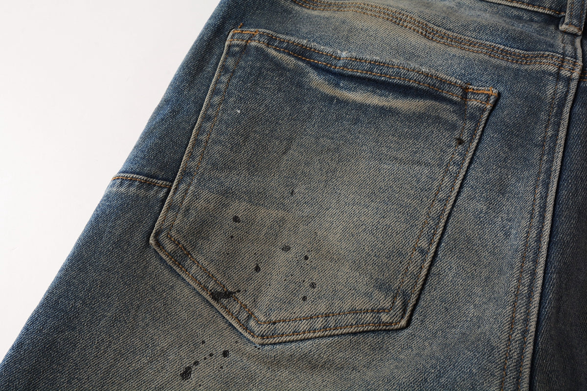 PURPLE  Mens Purple Ripped Jeans Skinny Slim Fit Denim Pants Designer Flared Jeans for Men 9009