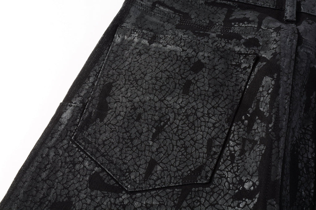 PURPLE  Jeans Coating Texture Personalized Fashion Trend High quality pants 9026