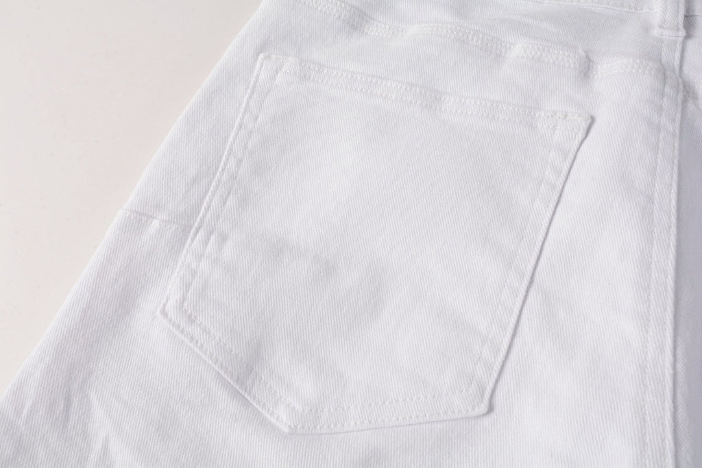 PURPLE   Men Streetwear Skinny Jeans White Wash with Minimalist Textured Finish 9024