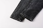 PURPLE  Men Streetwear Skinny Jeans Dark Gray Wash with Minimalist Style 9019