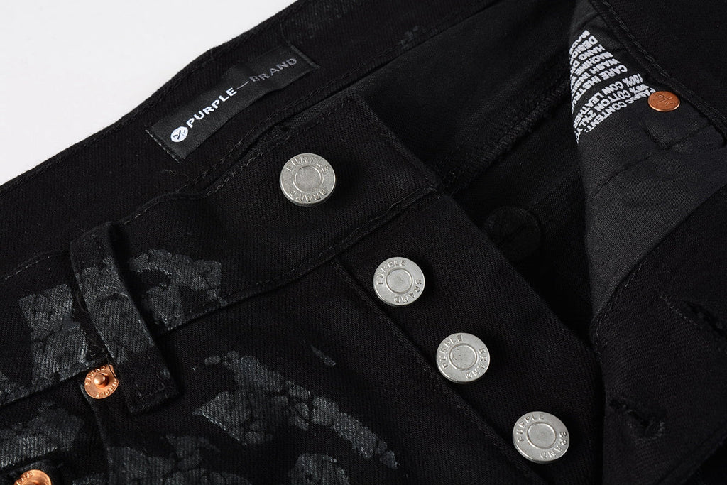 PURPLE  Jeans Coating Texture Personalized Fashion Trend High quality pants 9026