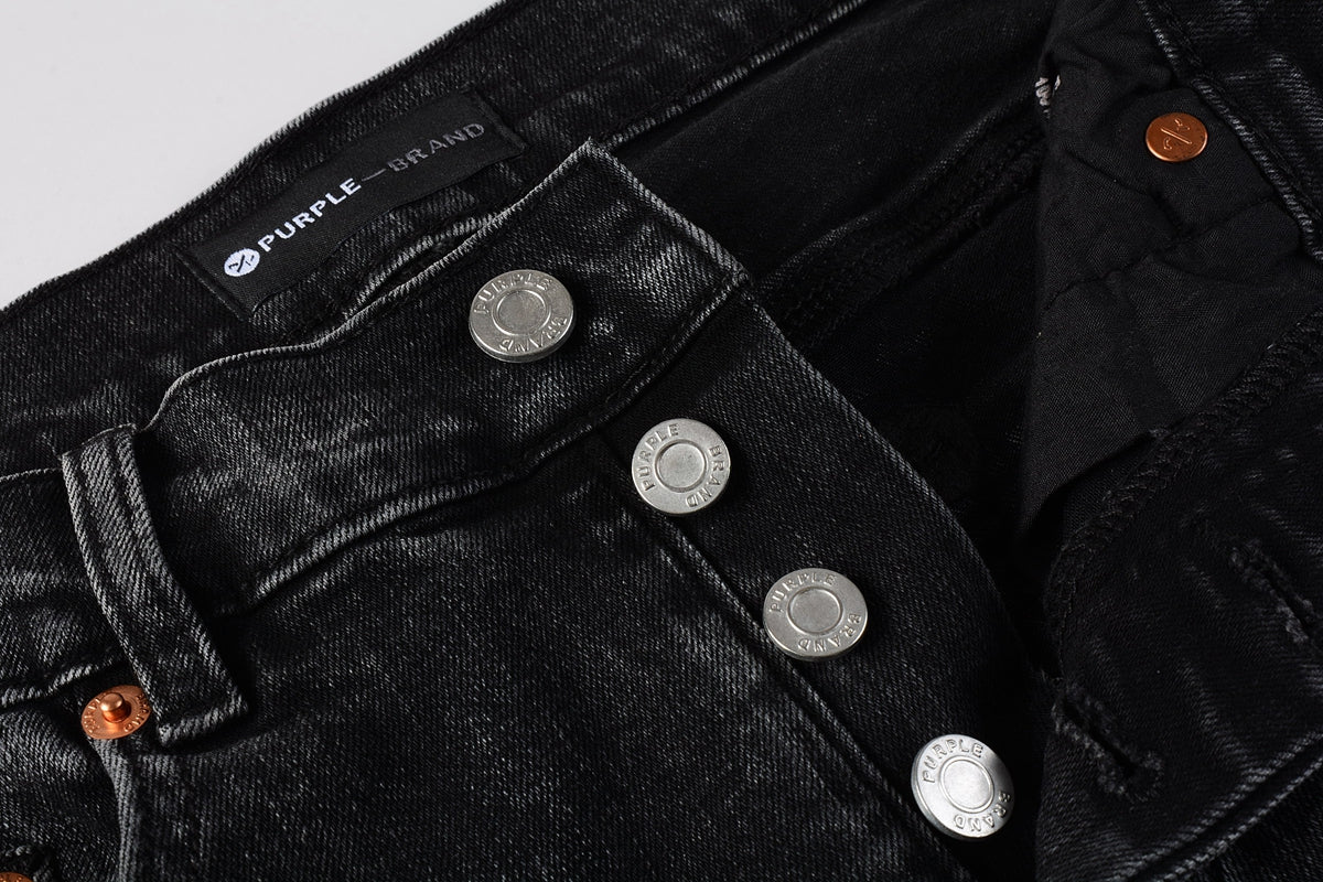 PURPLE  Men Streetwear Skinny Jeans Dark Gray Wash with Minimalist Style 9019