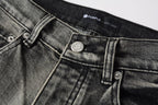 PURPLE  Men Classic Streetwear Jeans Distressed Black Grey Ripped skinny 9068