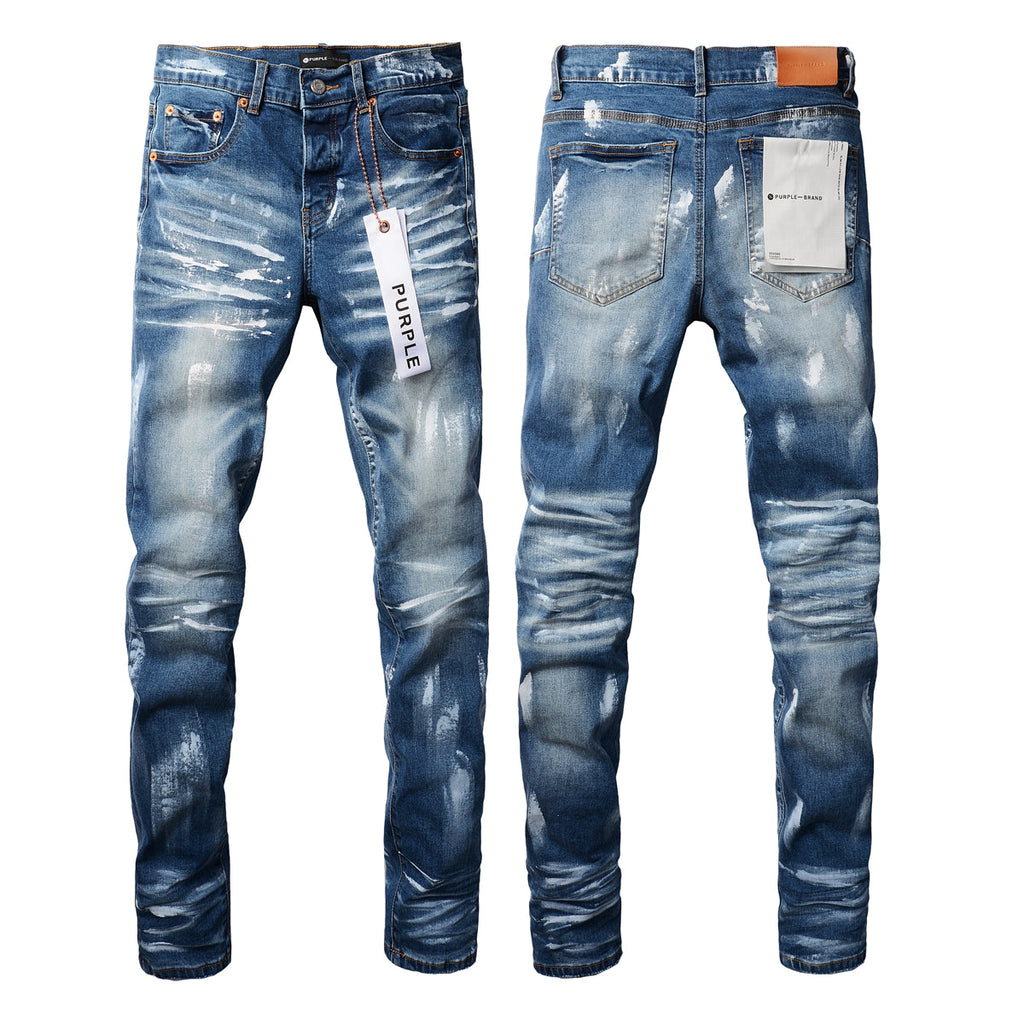 PURPLE Jeans Mens Jeans Man Jeans Pants Designer Black Skinny Stickers Light Wash Ripped Motorcycle 9062