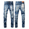 PURPLE Jeans Mens Jeans Man Jeans Pants Designer Black Skinny Stickers Light Wash Ripped Motorcycle 9062