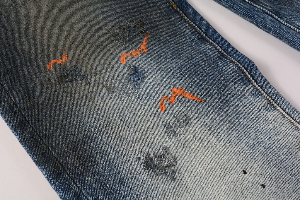 PURPLE  Mens Purple Ripped Jeans Skinny Slim Fit Denim Pants Designer Flared Jeans for Men 9009