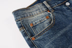 PURPLE  Men Classic Streetwear Jeans Light Washed Distressed skinny Fit 9097
