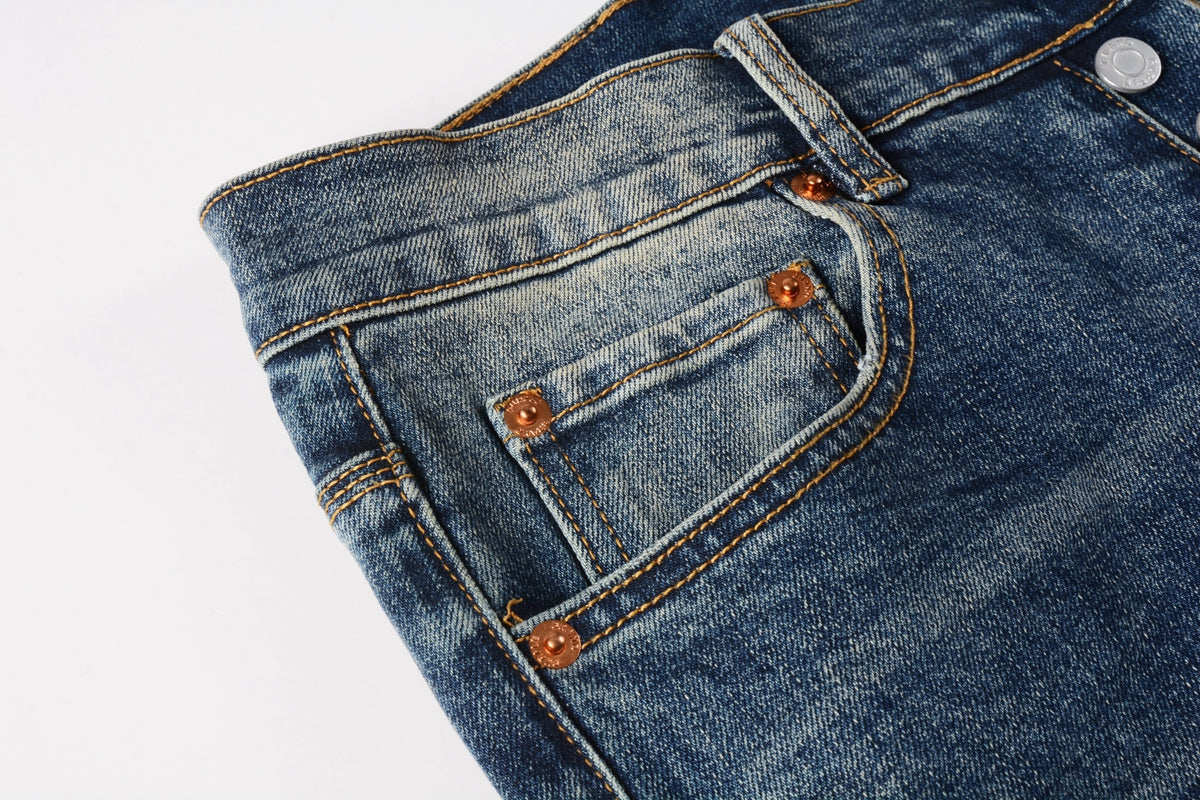 PURPLE  Men Classic Streetwear Jeans Light Washed Distressed skinny Fit 9097