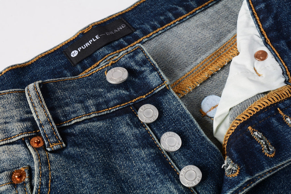 PURPLE  Men Classic Streetwear Jeans Light Washed Distressed skinny Fit 9097