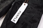 PURPLE  Jeans Coating Texture Personalized Fashion Trend High quality pants 9026
