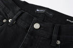PURPLE  Men Distressed Black Skinny Jeans with Heavy Ripped Design and Grunge Streetwear Vibe 9108