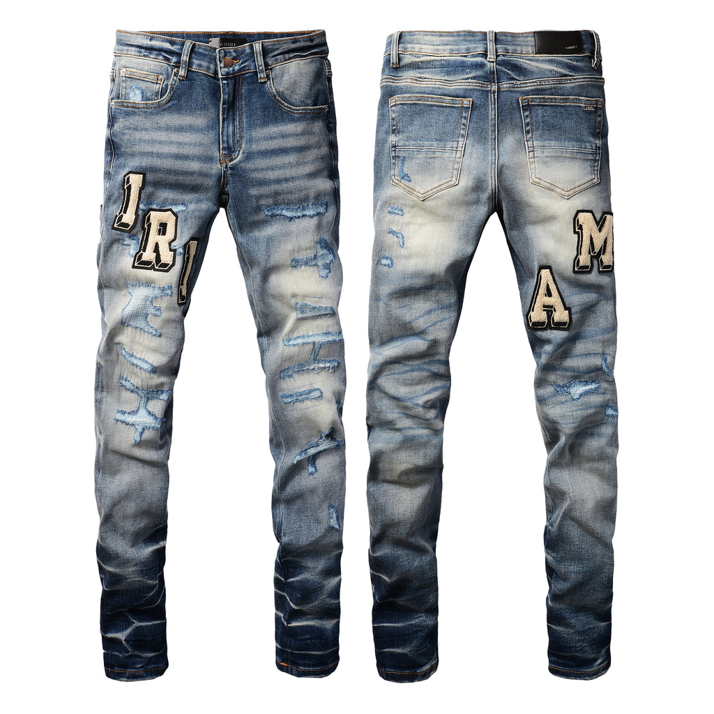 PURPLE  Purple Mens Jeans Designer Jeans High-End Quality Slim Casual Straight Design Skinny Straight Jeans