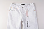PURPLE   Men Streetwear Skinny Jeans White Wash with Minimalist Textured Finish 9024