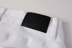 PURPLE   Men Streetwear Skinny Jeans White Wash with Minimalist Textured Finish 9024