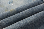 PURPLE  Blue Paint Distressed Jeans 9077 with VintageInspired Worn Look