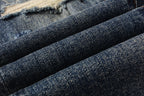 PURPLE  Men Classic Streetwear Jeans Distressed Dark Blue Ripped skinny 9096