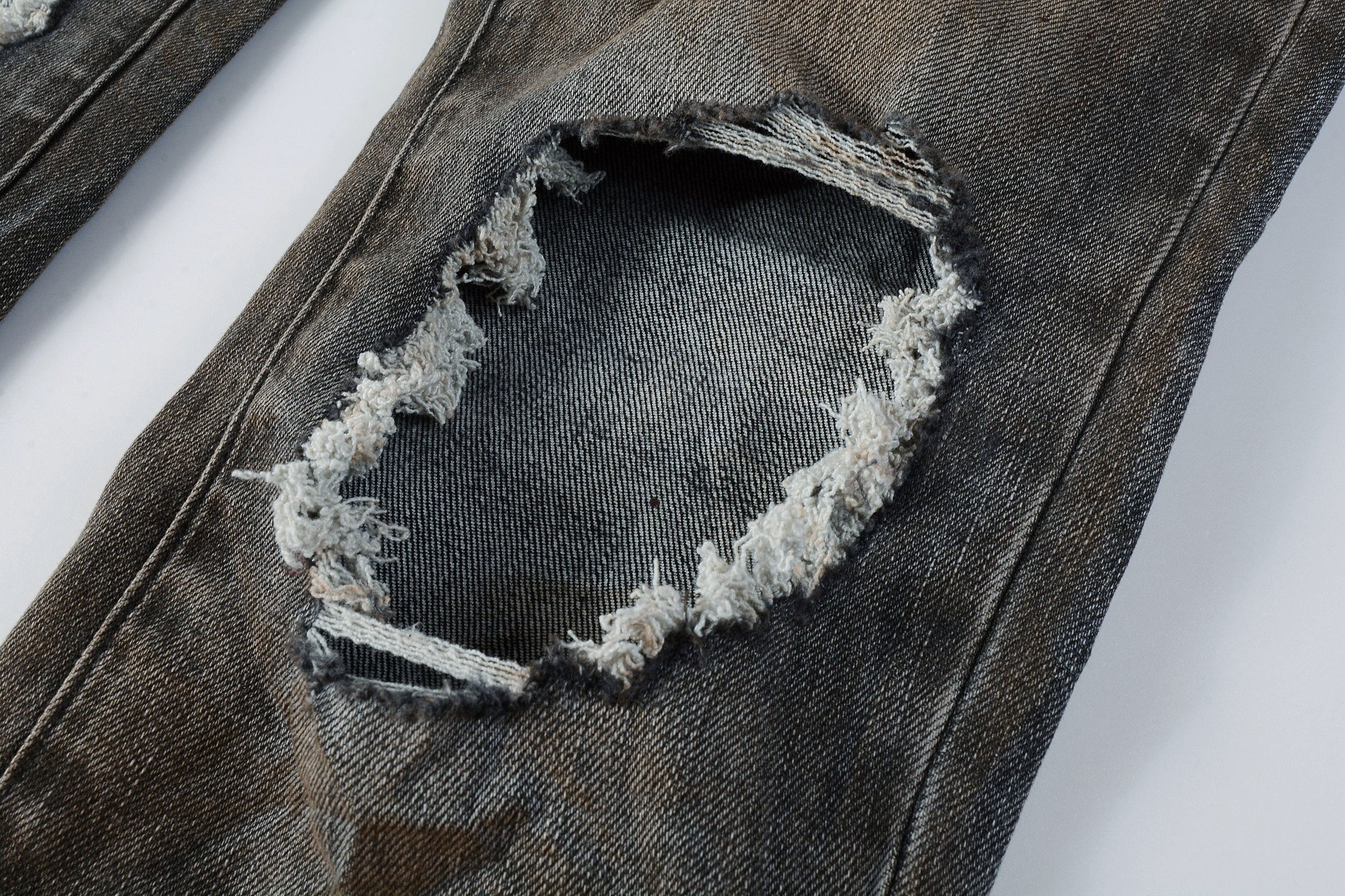 PURPLE  New High Quality Mens Jeans Designer Jeans Fashion Distressed Ripped Denim Cargo For Men High Street Fashion 9031