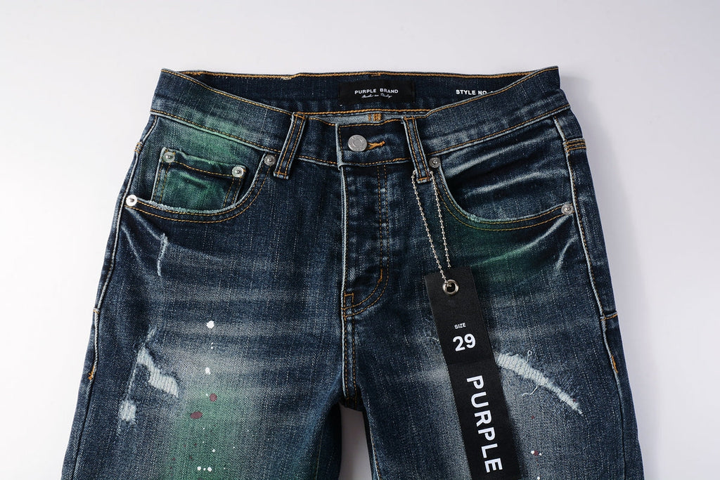 PURPLE  Blue Stretch Jeans 9070 with Medium Elasticity andFull Length Design