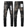 PURPLE  Jeans Mens Jeans Man Jeans Pants Designer Black Skinny Stickers Light Wash Ripped Motorcycle 9057
